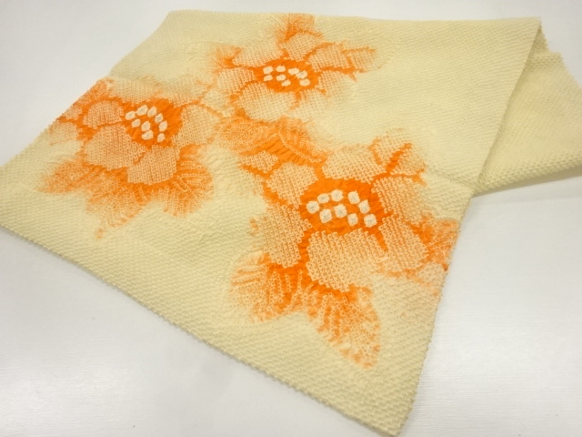 本総絞り草花模様ショール